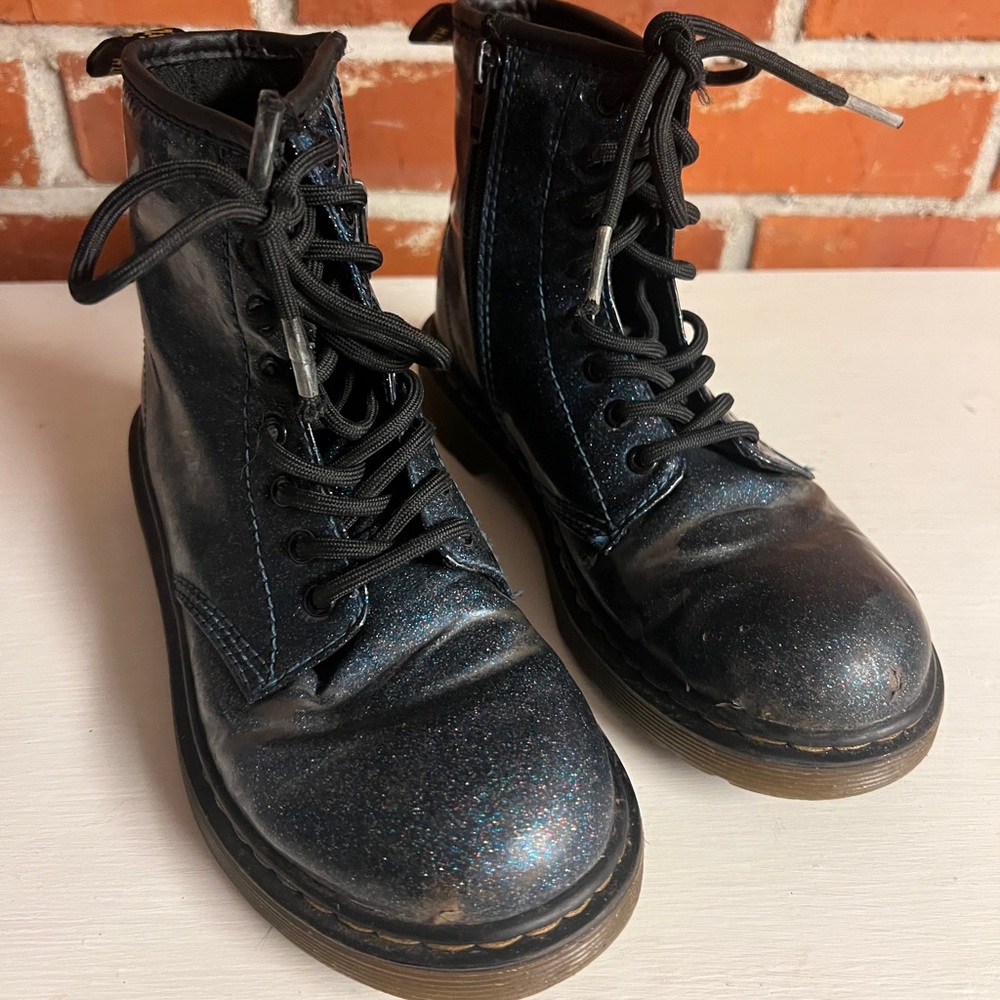 Dr. Martens Midnight Blue sparkle girls boots size US 1 / EU 33